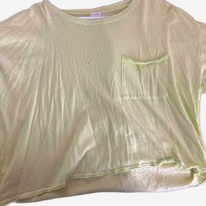 PALMETTO MOON Flowy Cotton Pocket Women's Light Green and Yellow T-Shirt